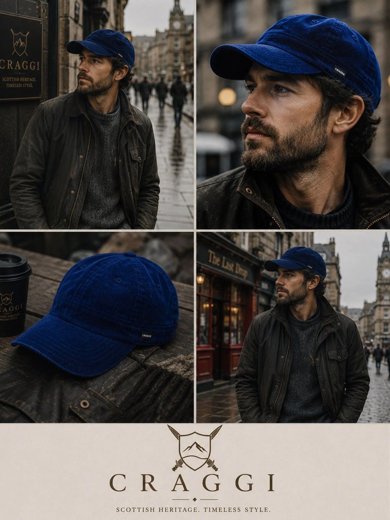 Craggi Newsboy Cap Velvet Blue Craggi Hat - Image 5